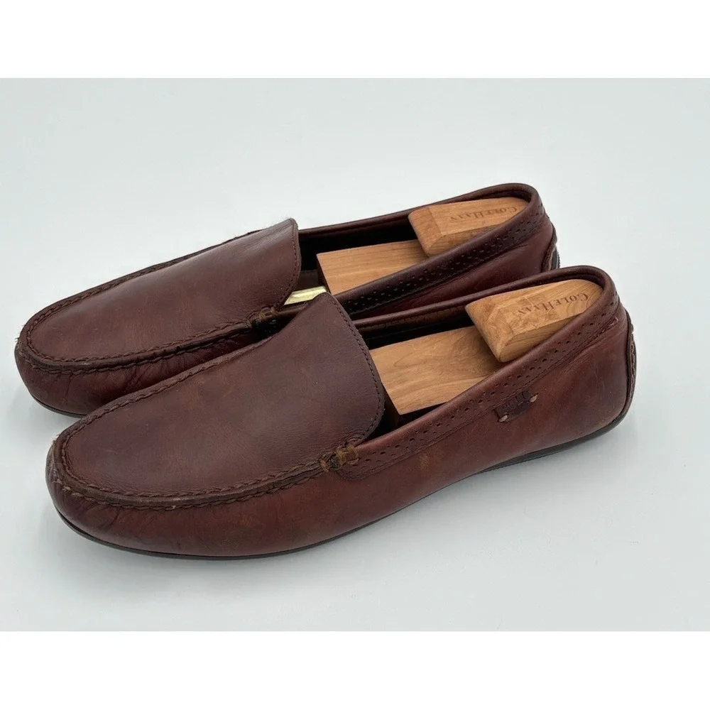 Polo Ralph Lauren Redden Brown Leather Driving Loafers Moc Toe Men's 11.5D